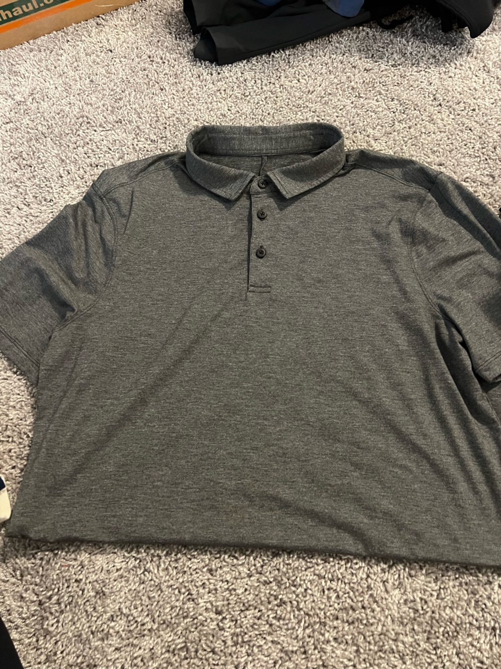 Men's LuLuLemonDark Gray Short-Sleeve Polo Shirt